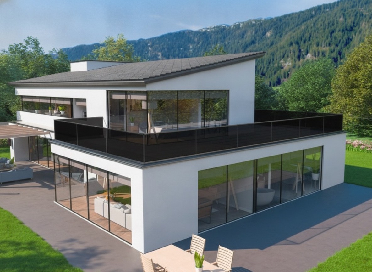 Parapetto fotovoltaico con trasparenza al 20 per cento