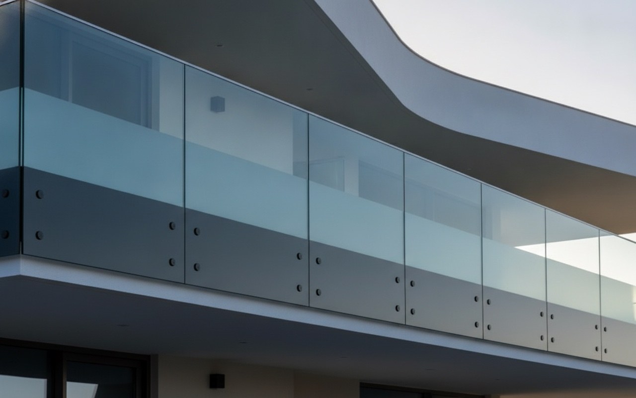 Parapetto in vetro fotovoltaico su un balcone