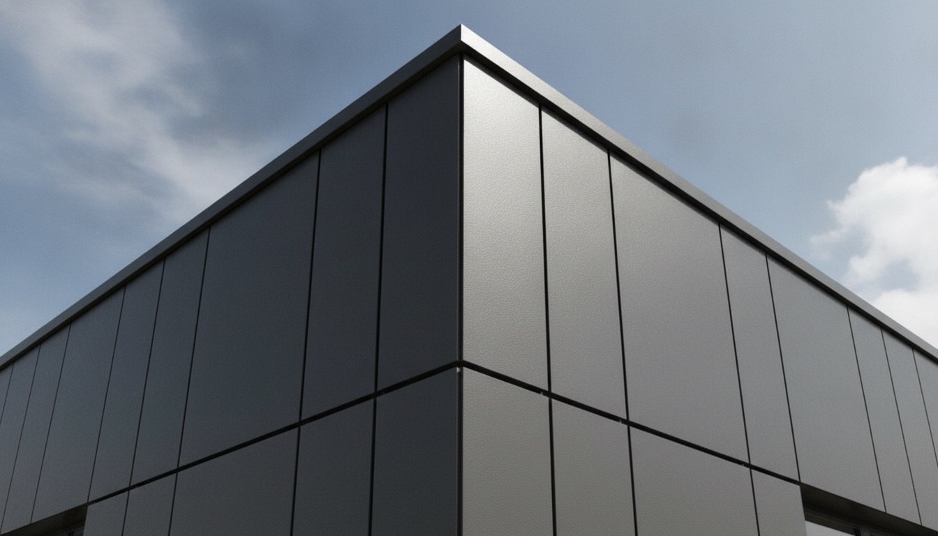 Facciata ventilata fotovoltaica di un edificio contemporaneo