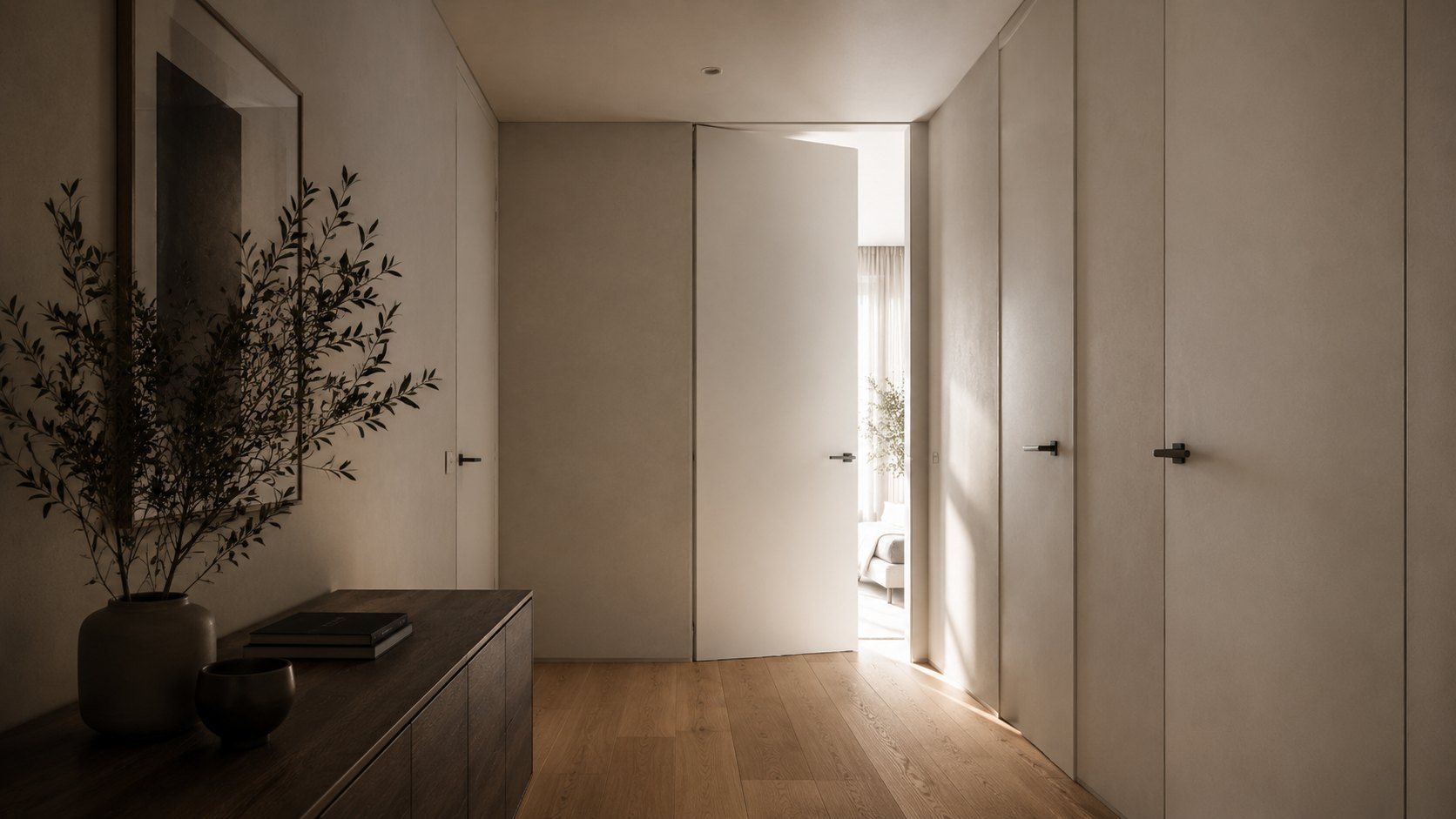 Porta interna filomuro in legno